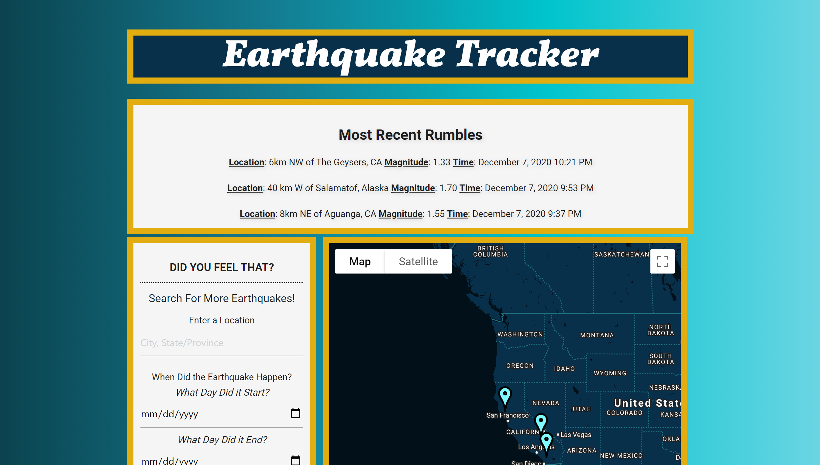 Earthquake Tracker